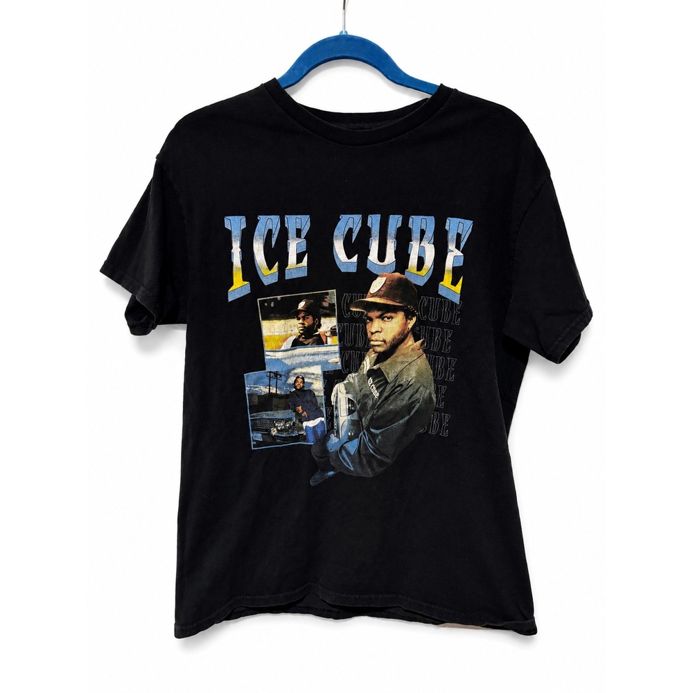 Ice Cube T Shirt Mens Medium Black Rap Hip Hop Lowrider Graphic Tee NWA